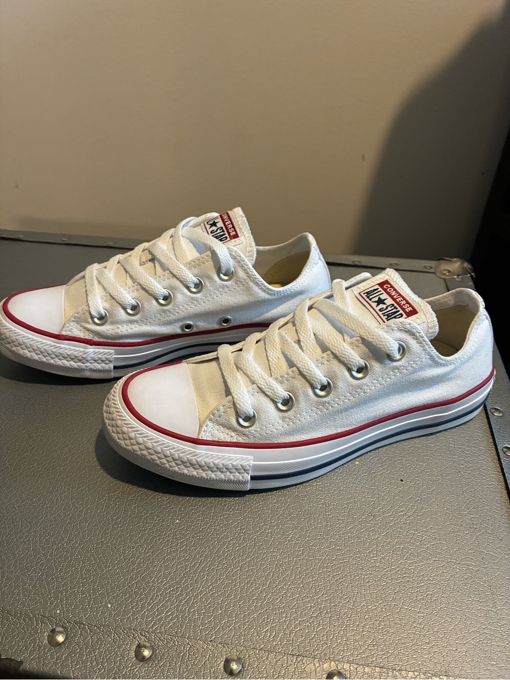 Converse White Low Top Tennis Shoes - Picture 3 of 9